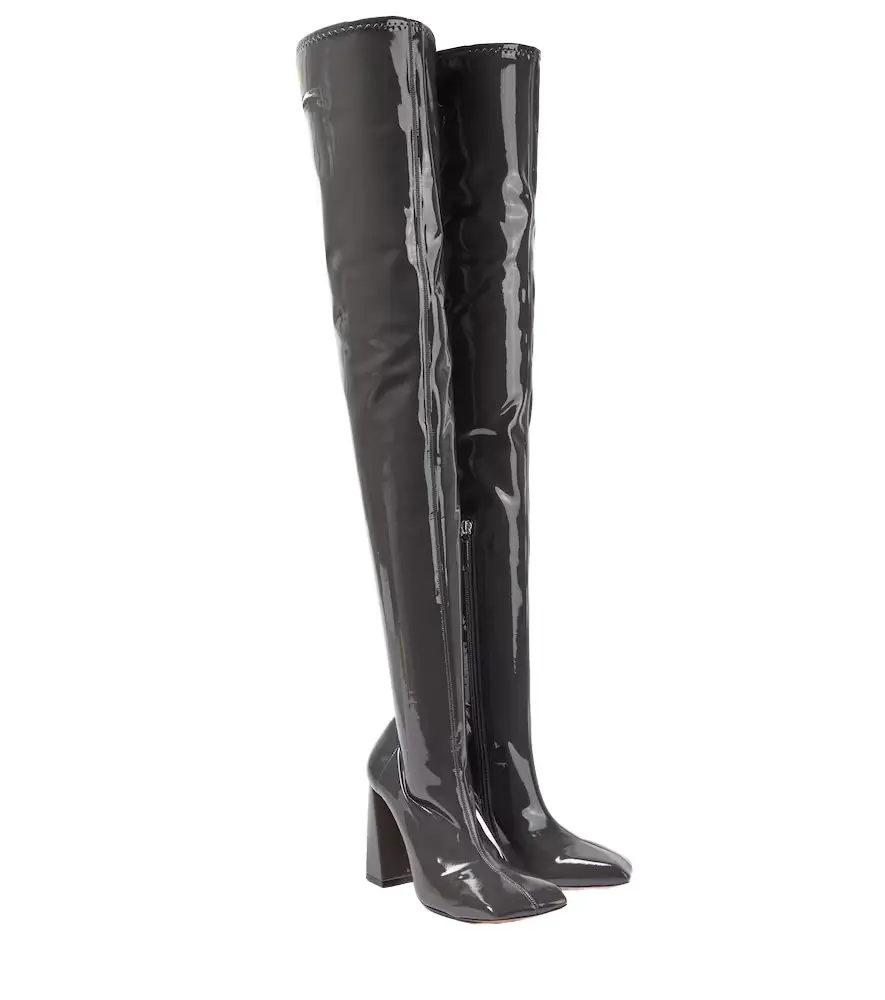 Amina Muaddi Marine Stretch 95 latex over-the-knee boots | Image 1 Amina Muaddi Marine Stretch 95 latex over-the-knee boots | Image 1