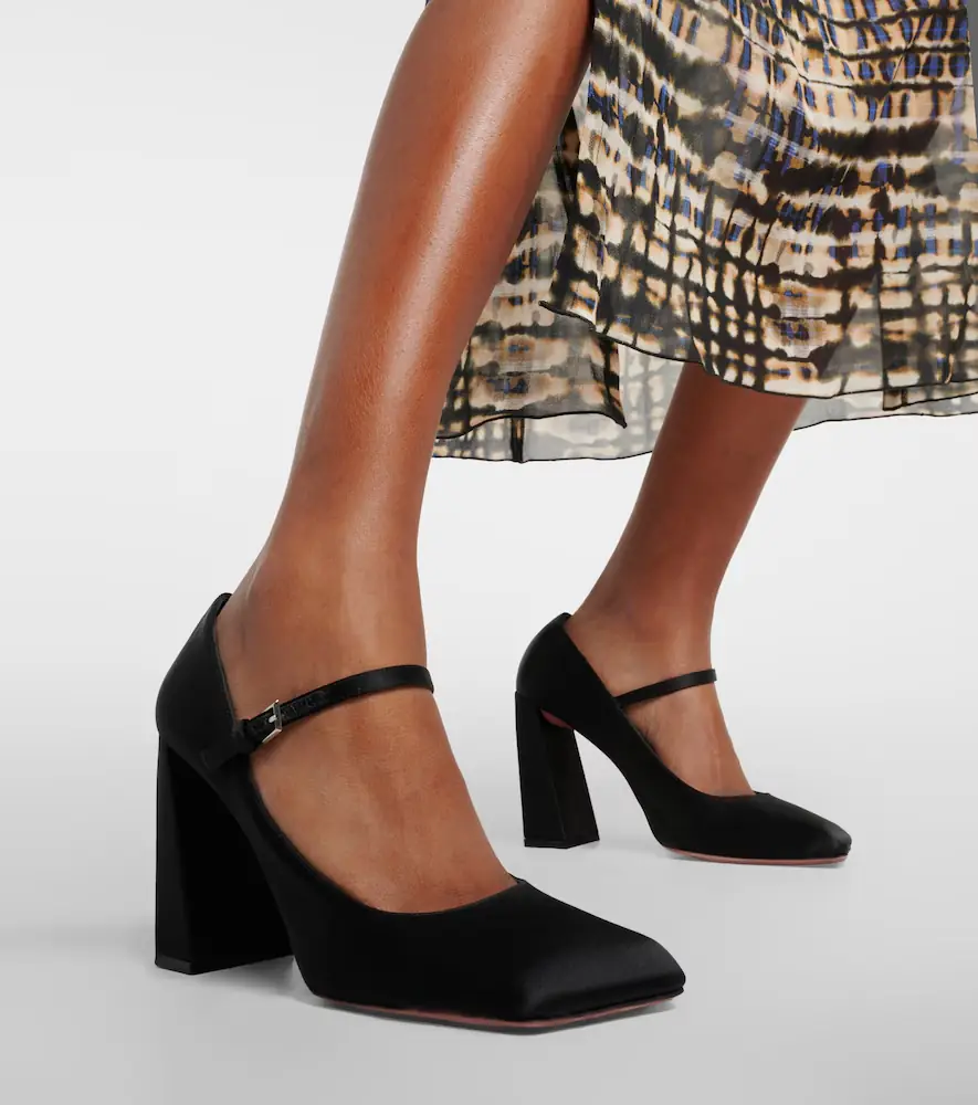 Amina Muaddi Charlotte 95 satin pumps | Thumbnail 5 Amina Muaddi Charlotte 95 satin pumps | Thumbnail 5