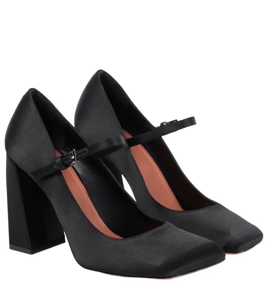 Amina Muaddi Charlotte 95 satin pumps | Image 1 Amina Muaddi Charlotte 95 satin pumps | Image 1