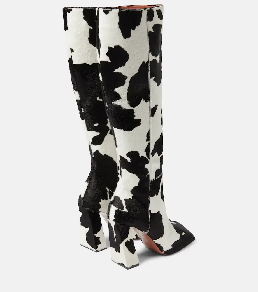 Amina Muaddi Marine calf hair knee-high boots | Thumbnail 2
