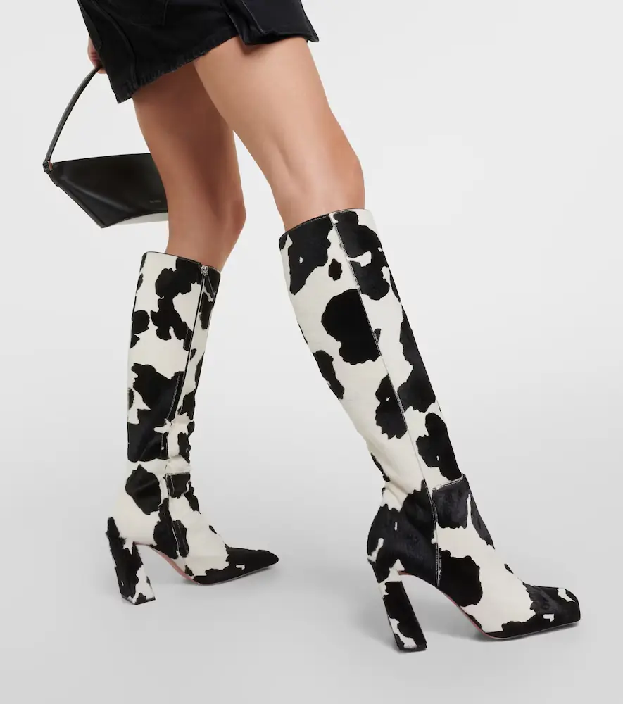 Amina Muaddi Marine calf hair knee-high boots | Thumbnail 6