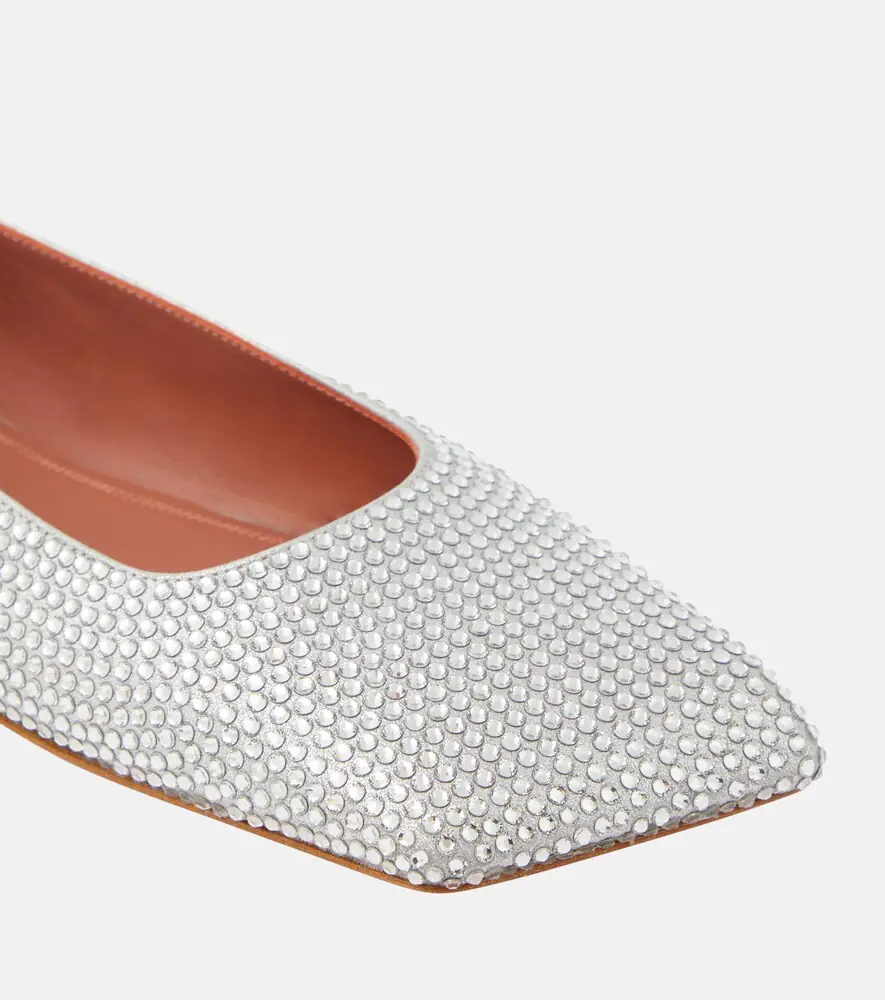 Amina Muaddi Ane embellished suede ballet flats | Thumbnail 3 Amina Muaddi Ane embellished suede ballet flats | Thumbnail 3