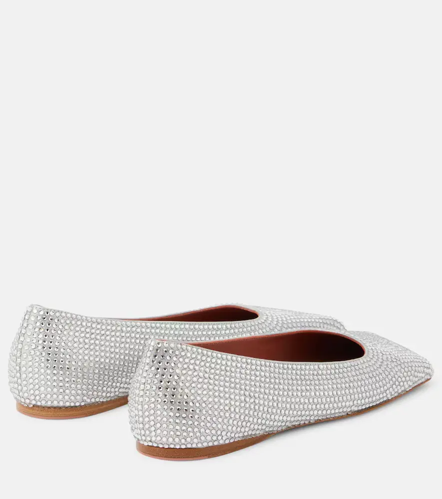 Amina Muaddi Ane embellished suede ballet flats | Thumbnail 4 Amina Muaddi Ane embellished suede ballet flats | Thumbnail 4