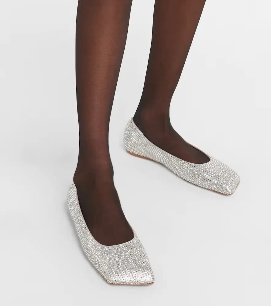 Amina Muaddi Ane embellished suede ballet flats | Thumbnail 5 Amina Muaddi Ane embellished suede ballet flats | Thumbnail 5
