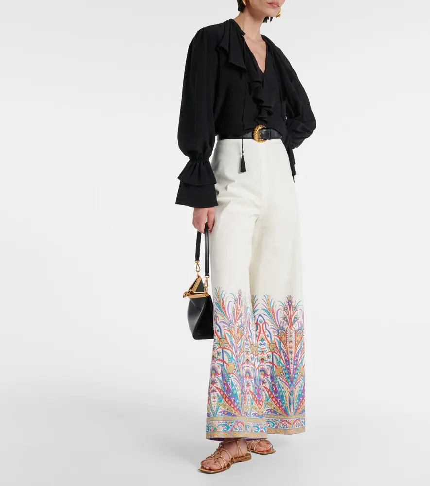 Etro Printed cotton-blend wide-leg pants | Thumbnail 2 Etro Printed cotton-blend wide-leg pants | Thumbnail 2