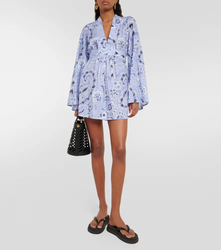 Etro V-neck printed cotton-blend minidress | Thumbnail 3 Etro V-neck printed cotton-blend minidress | Thumbnail 3
