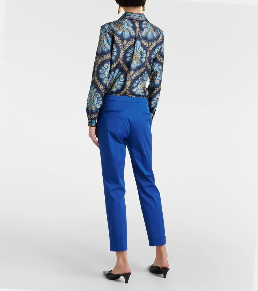 Etro High-rise cotton-blend slim pants | Thumbnail 5 Etro High-rise cotton-blend slim pants | Thumbnail 5