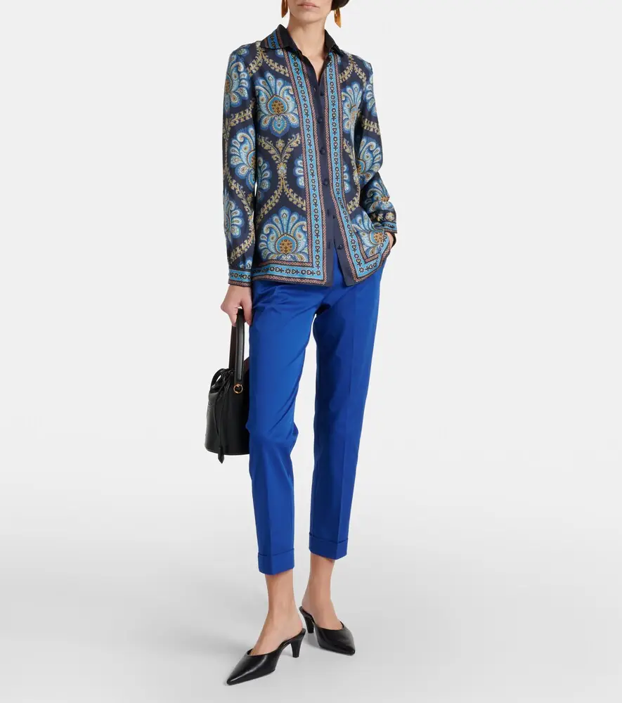 Etro High-rise cotton-blend slim pants | Thumbnail 6 Etro High-rise cotton-blend slim pants | Thumbnail 6