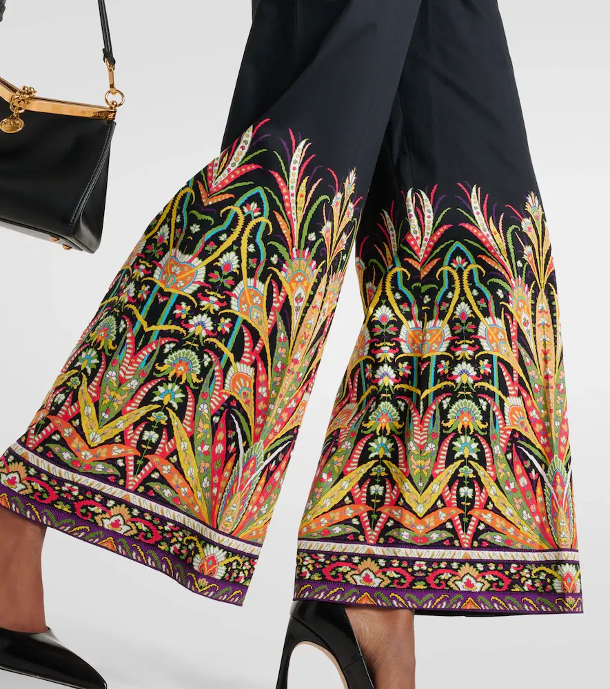 Etro Printed cotton-blend flared pants | Thumbnail 2