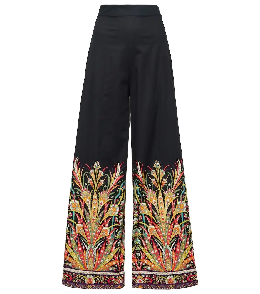 Etro Printed cotton-blend flared pants