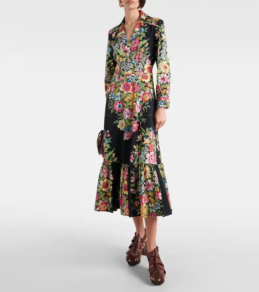 Etro Printed cotton midi dress | Thumbnail 3