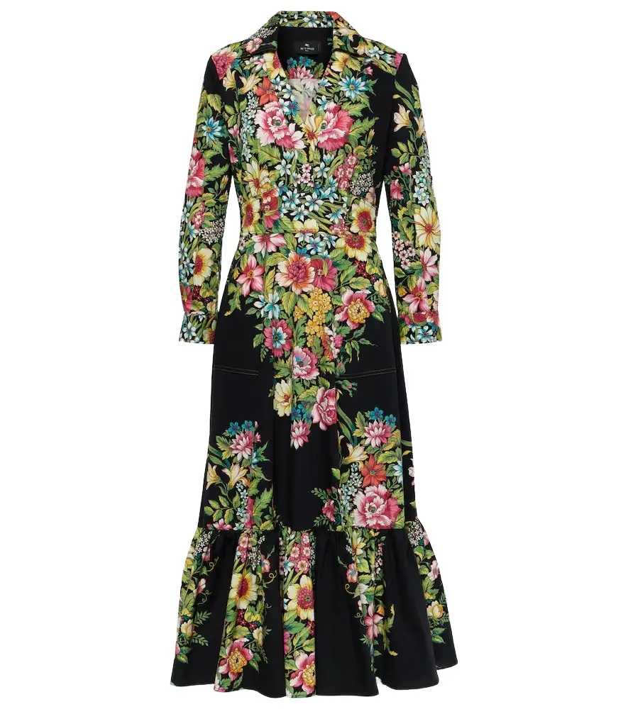 Etro Printed cotton midi dress