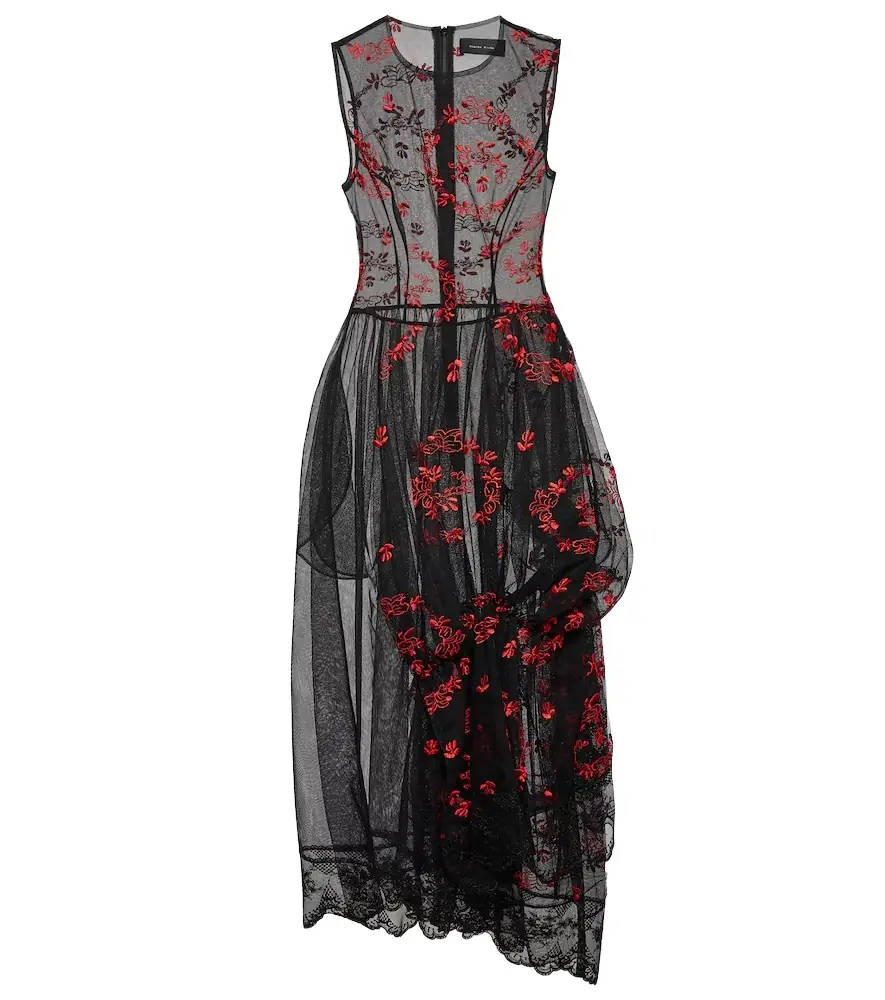 Simone Rocha Floral embroidered tulle midi dress | Image 1 Simone Rocha Floral embroidered tulle midi dress | Image 1