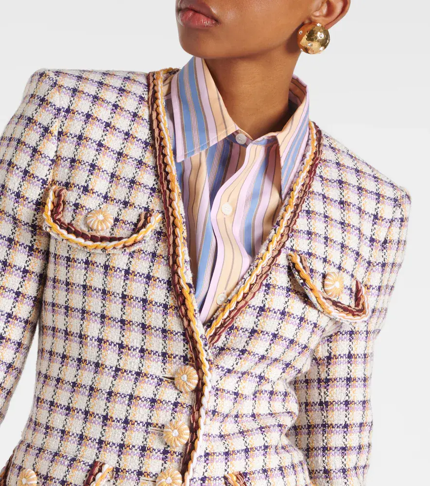 Etro Checked cotton-blend jacket | Thumbnail 4 Etro Checked cotton-blend jacket | Thumbnail 4