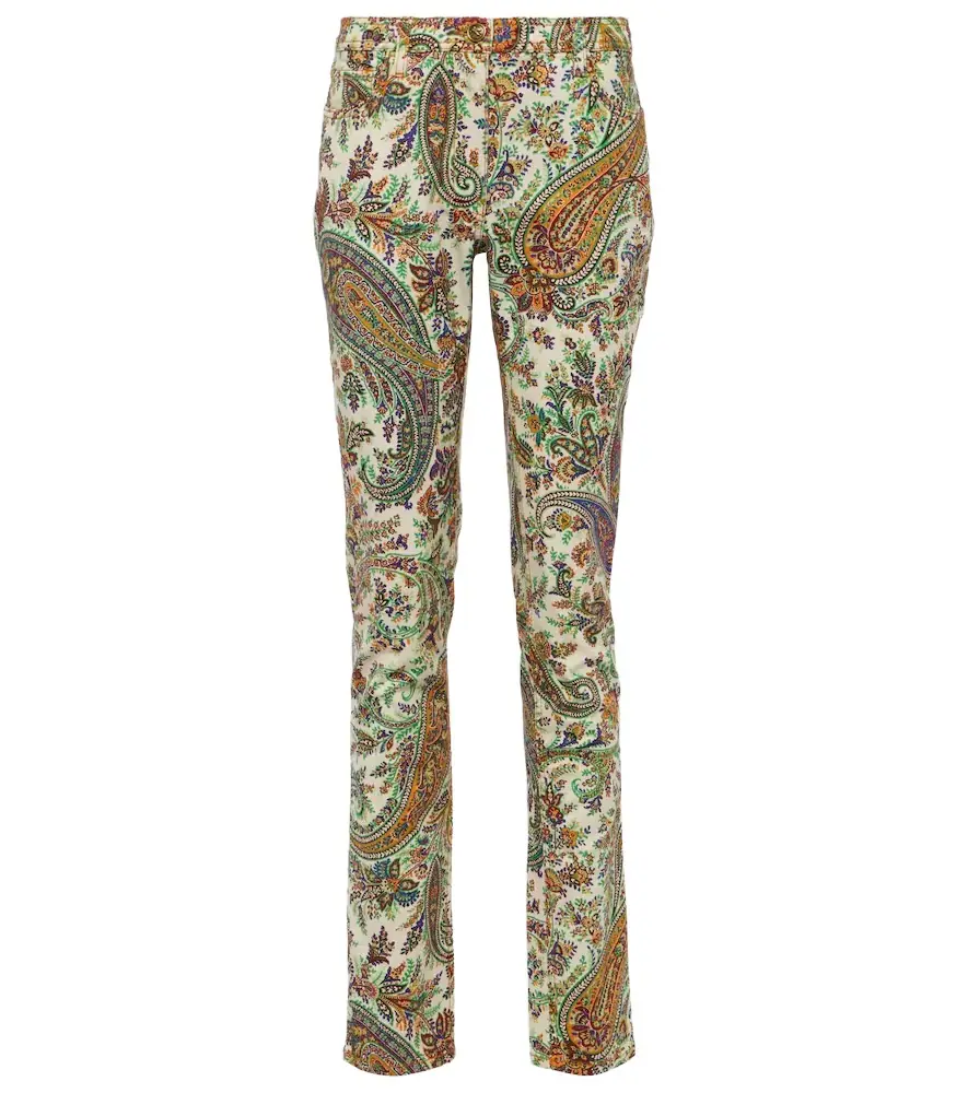 Etro Paisley mid-rise slim jeans