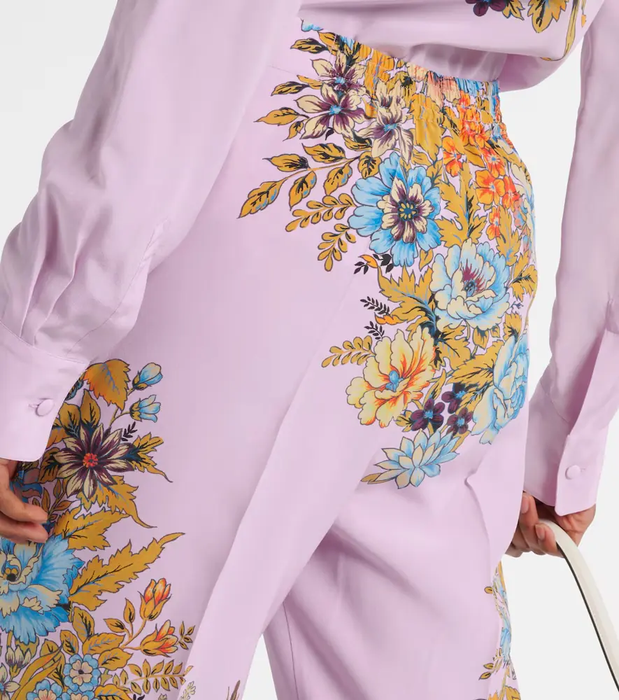 Etro Floral high-rise silk wide-leg pants | Thumbnail 3 Etro Floral high-rise silk wide-leg pants | Thumbnail 3