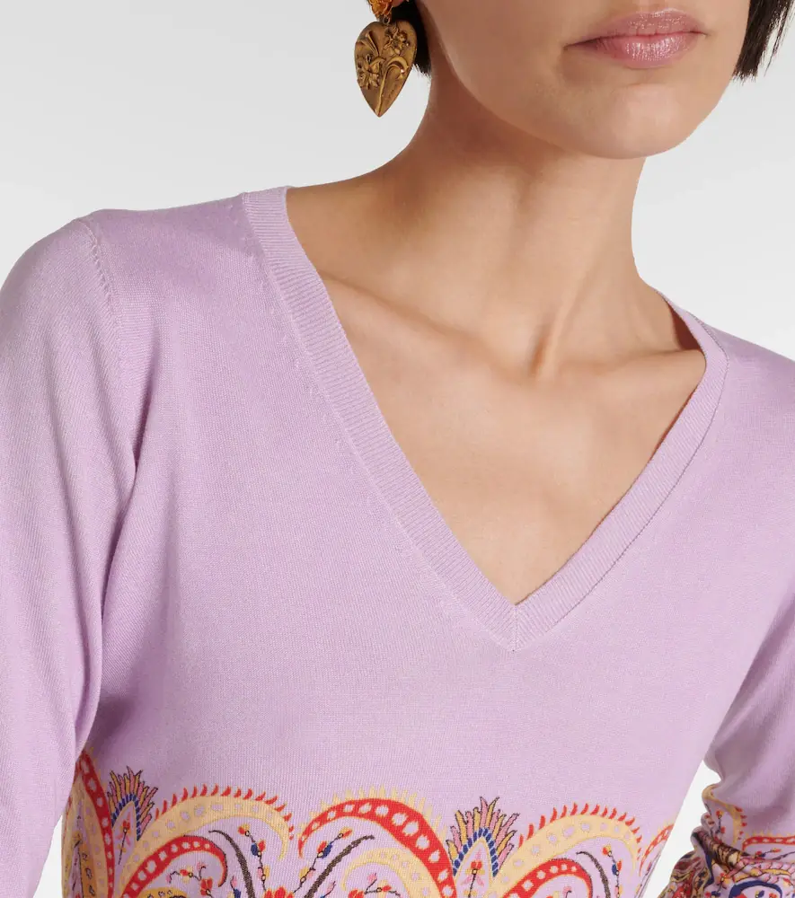 Etro Printed silk-blend sweater | Thumbnail 4