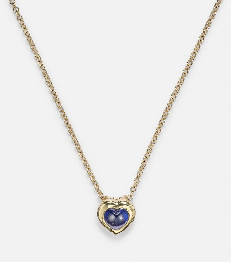 Octavia Elizabeth 18kt gold necklace with blue sapphire | Thumbnail 3