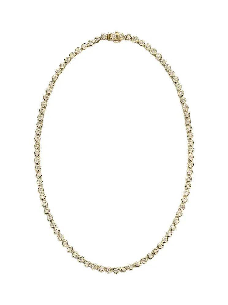 Blossom 18kt gold tennis necklace with diamonds