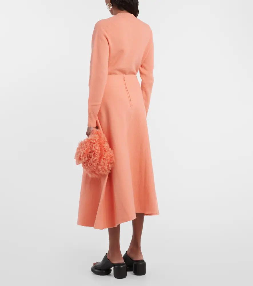 Jil Sander High-rise asymmetric wool midi skirt | Thumbnail 4 Jil Sander High-rise asymmetric wool midi skirt | Thumbnail 4