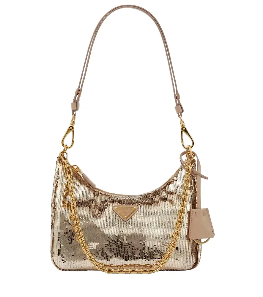 Prada Re-Edition Mini sequined shoulder bag | Image 1 Prada Re-Edition Mini sequined shoulder bag | Image 1
