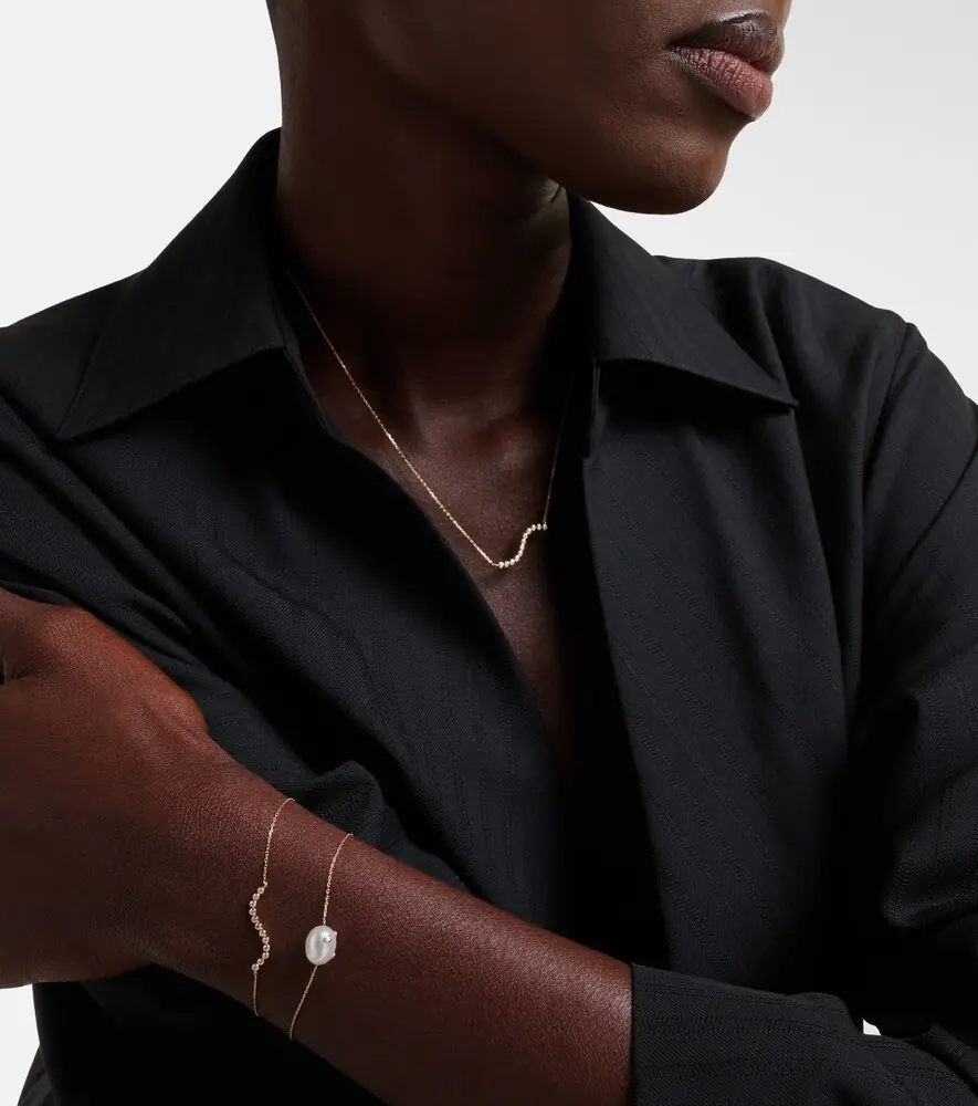 Mateo 14kt gold wave bracelet with diamonds | Thumbnail 3