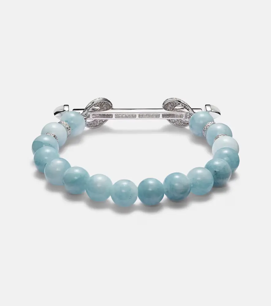 Ananya Chakra 18kt white gold bracelet with aquamarines and diamonds | Thumbnail 2
