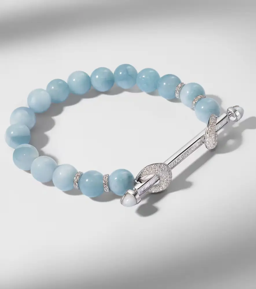 Ananya Chakra 18kt white gold bracelet with aquamarines and diamonds | Thumbnail 3