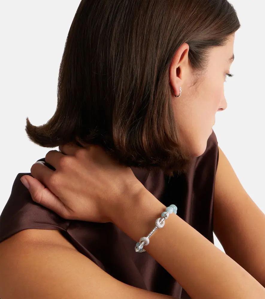 Ananya Chakra 18kt white gold bracelet with aquamarines and diamonds | Thumbnail 5