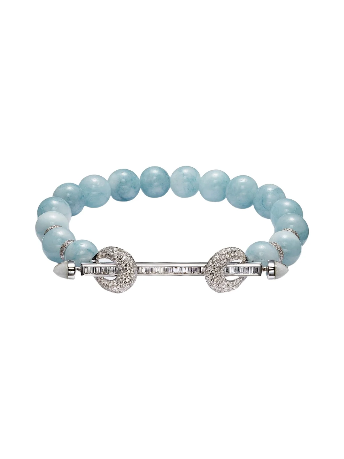 Ananya Chakra 18kt white gold bracelet with aquamarines and diamonds