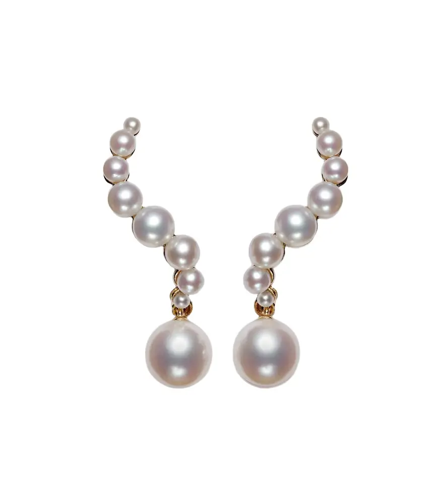 Mateo 14kt gold drop earrings with pearls | Image 1 Mateo 14kt gold drop earrings with pearls | Image 1