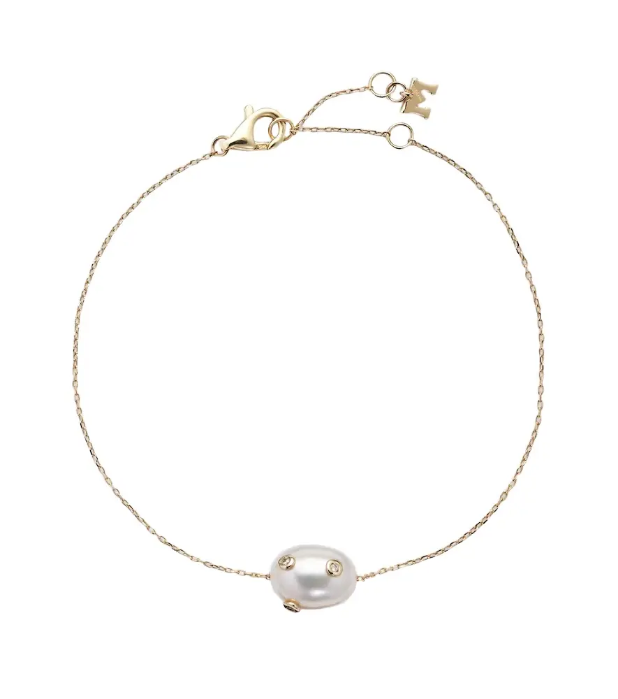 Mateo 14kt gold bracelet with Baroque pearl and diamonds | Image 1 Mateo 14kt gold bracelet with Baroque pearl and diamonds | Image 1