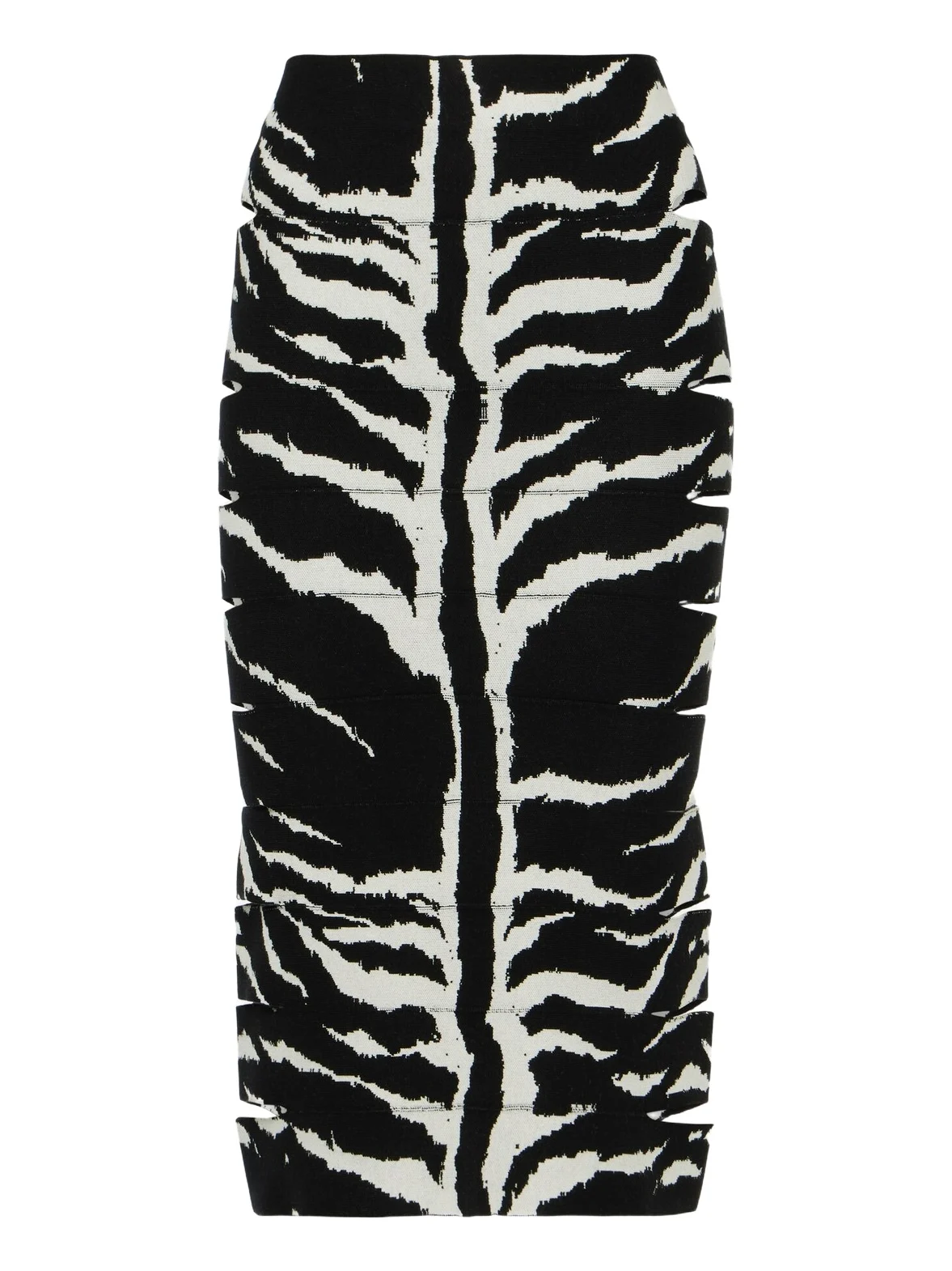 ALAÏA Zebra-printed high-rise midi skirt ALAÏA Zebra-printed high-rise midi skirt