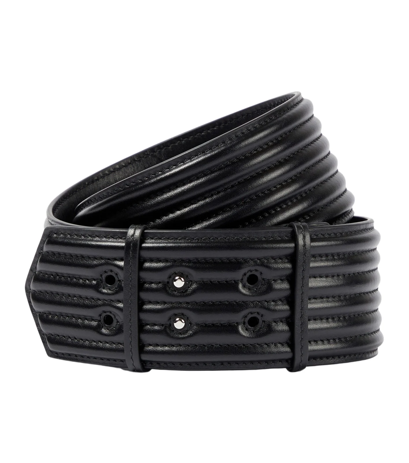 Padded leather belt