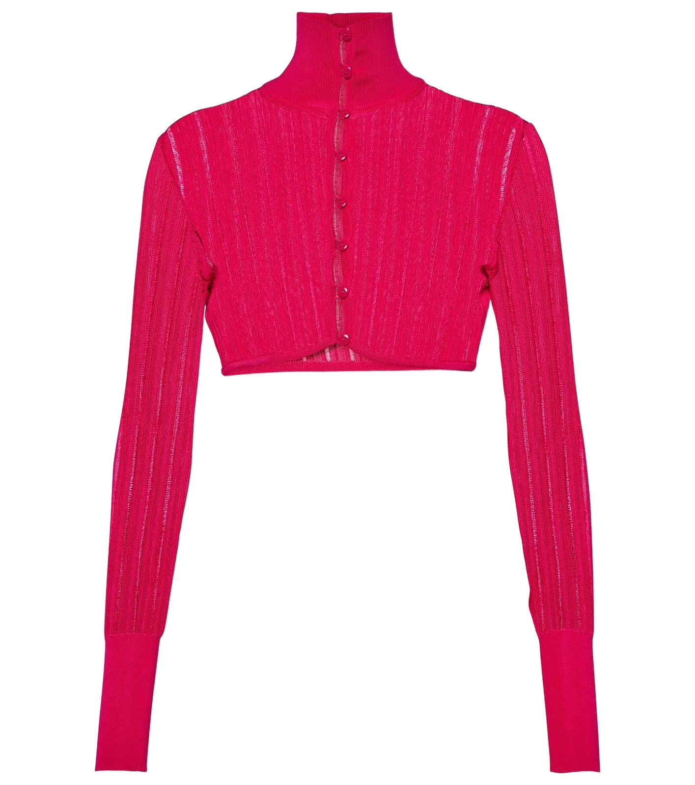 ALAÏA ALAÏA Crinoline cropped mockneck cardigan
