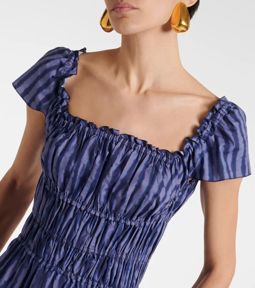 Altuzarra Ruched cotton-blend midi dress | Thumbnail 4
