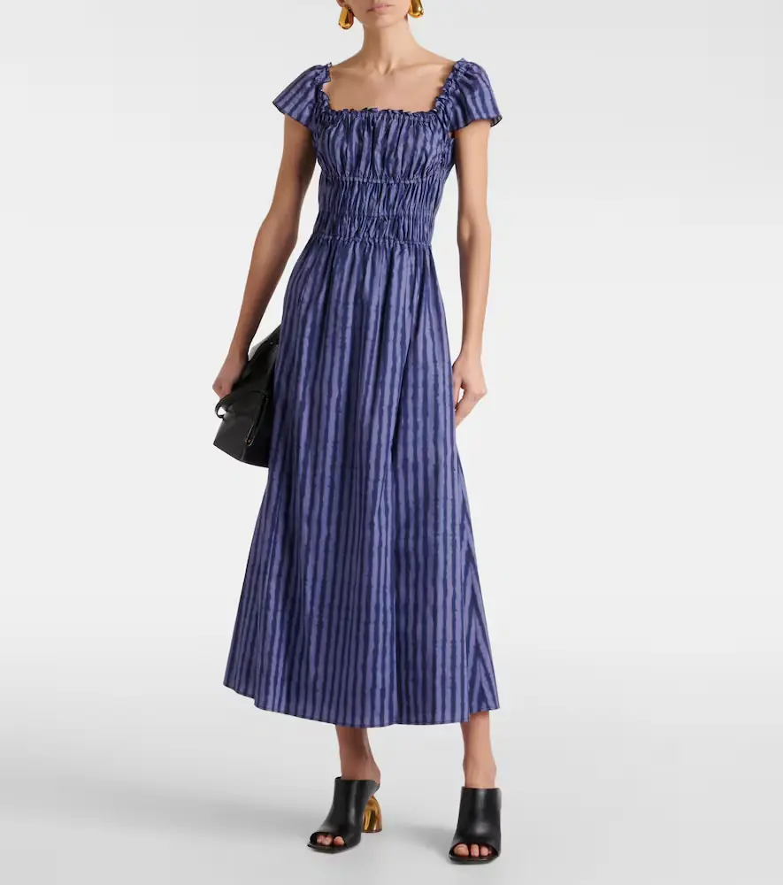 Altuzarra Ruched cotton-blend midi dress | Thumbnail 5