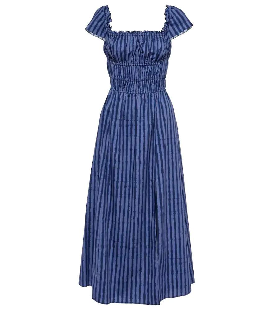 Altuzarra Ruched cotton-blend midi dress