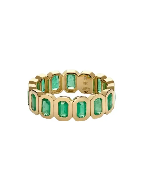 SHAY JEWELRY 18kt gold ring with emeralds