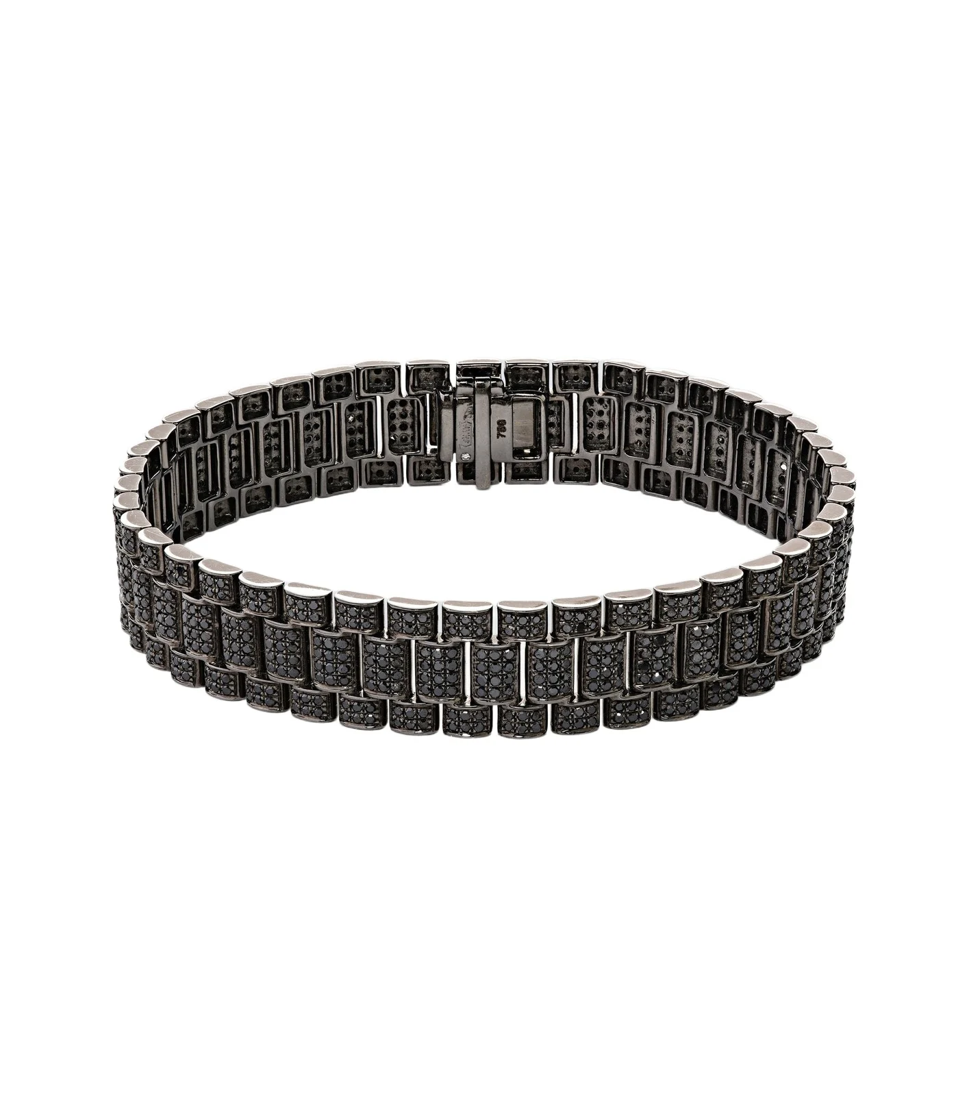 Rail Link 18kt black gold bracelet with diamonds Rail Link 18kt black gold bracelet with diamonds