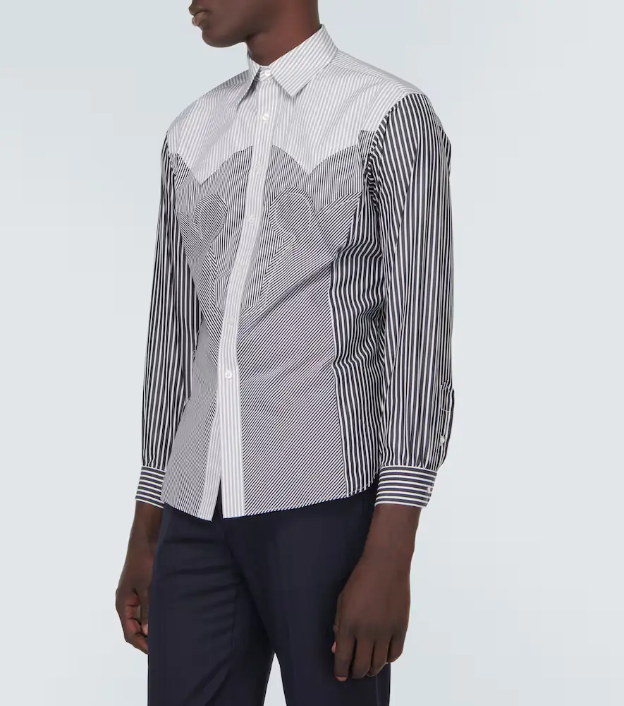 Maison Margiela Striped cotton-blend shirt | Thumbnail 4 Maison Margiela Striped cotton-blend shirt | Thumbnail 4