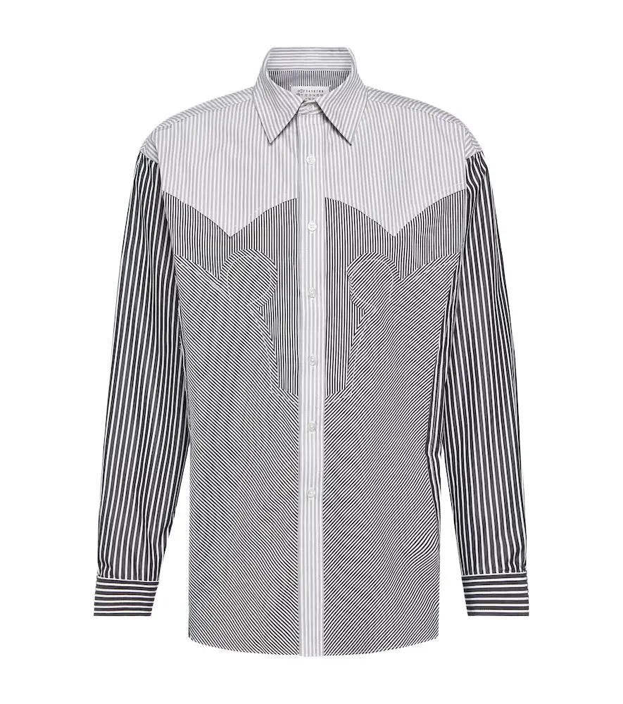 Maison Margiela Striped cotton-blend shirt