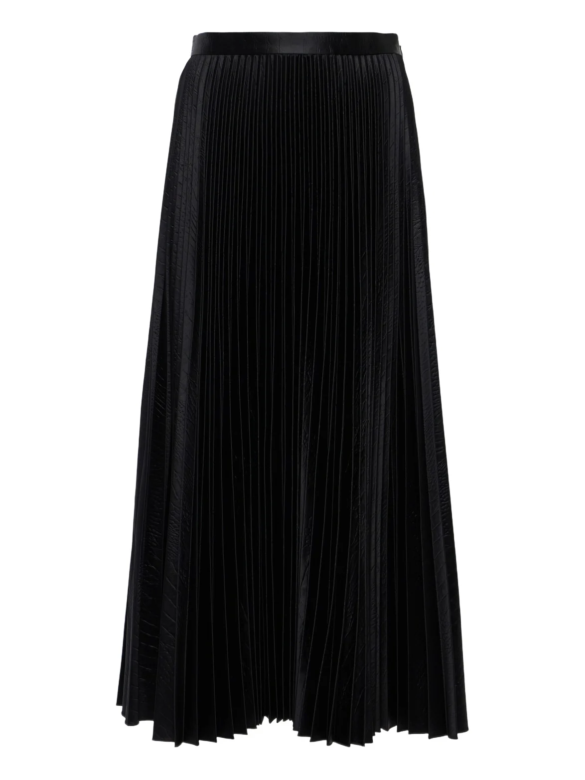 Pleated croc-effect satin midi skirt Pleated croc-effect satin midi skirt