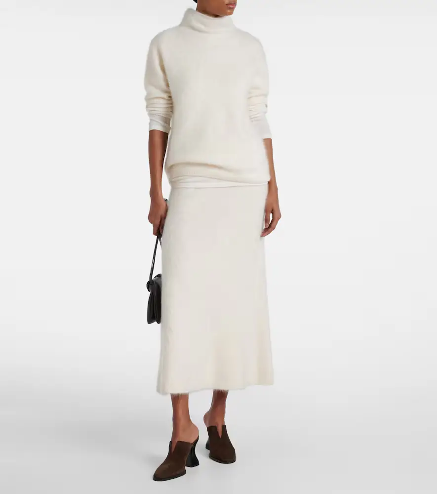 Lisa Yang Asta brushed cashmere midi skirt | Thumbnail 2 Lisa Yang Asta brushed cashmere midi skirt | Thumbnail 2