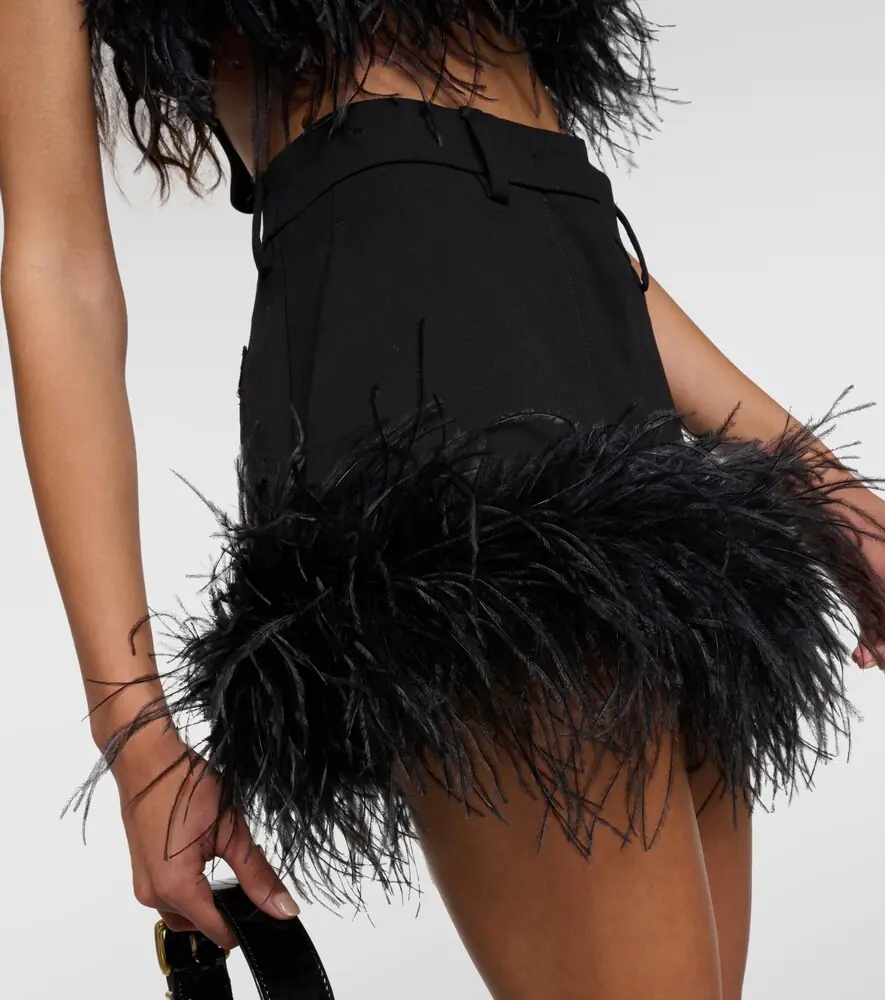 Miu Miu Feather-trimmed wool miniskirt | Thumbnail 6 Miu Miu Feather-trimmed wool miniskirt | Thumbnail 6