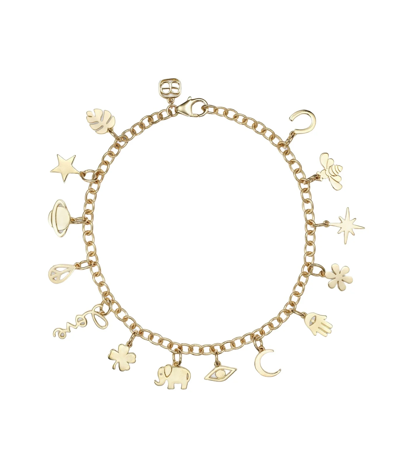 14kt gold charm bracelet