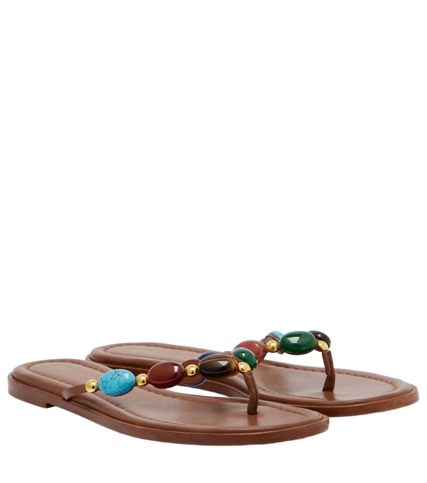 Shanti embellished leather thong sandals