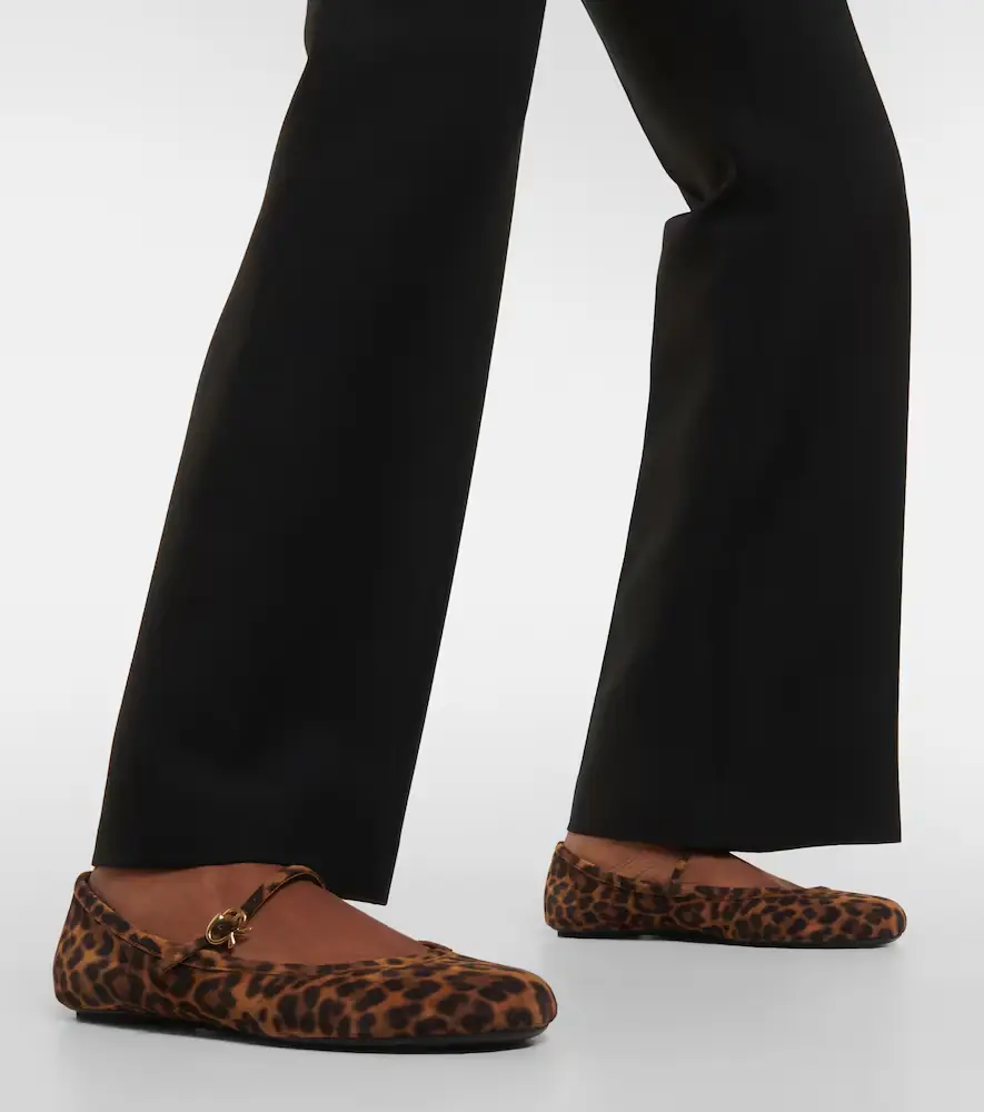 Gianvito Rossi Carla leopard-print suede ballet flats | Thumbnail 3