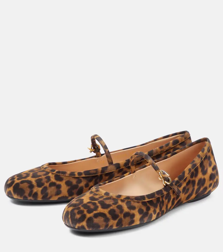 Gianvito Rossi Carla leopard-print suede ballet flats | Thumbnail 4