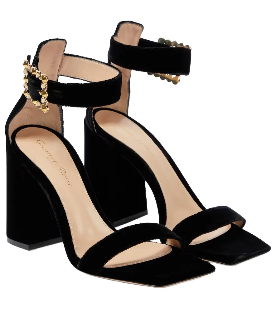 Gianvito Rossi Wondy velvet sandals | Image 1 Gianvito Rossi Wondy velvet sandals | Image 1